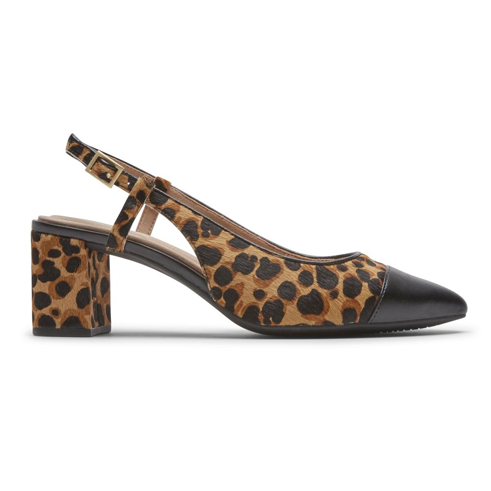 Rockport Total Motion Salima Posted Slingback - Womens Pumps - Leopard - NZ (JDU-201439)